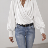 Quinn | Blusa Elegante de Manga Larga con Escote en V