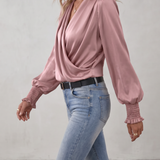 Quinn | Blusa Elegante de Manga Larga con Escote en V