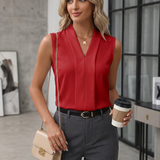 Nele | Blusa Sin Mangas con Escote en V y Corte Fluido