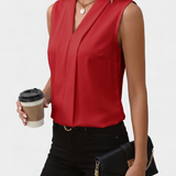 Nele | Blusa Sin Mangas con Escote en V y Corte Fluido