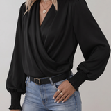 Quinn | Blusa Elegante de Manga Larga con Escote en V