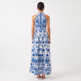 Vestido A-Line Estampado Floral con Cuello Solapa