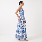 Vestido A-Line Estampado Floral con Cuello Solapa