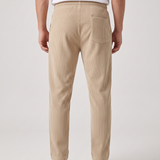 Pantalón de canalé de corte holgado – Beige