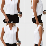 Nele | Blusa Sin Mangas con Escote en V y Corte Fluido