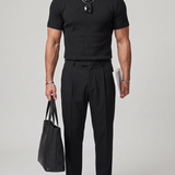 Camiseta oversize de punto – Negro