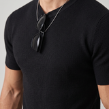 Camiseta oversize de punto – Negro
