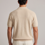 Polo oversize de punto con cremallera – Beige