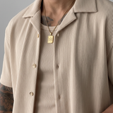 Camisa oversize de pana – Beige
