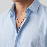 Camisa de rayas finas de corte regular – Azul