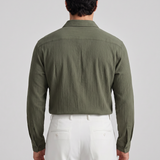 Camisa de algodón de corte regular – Verde