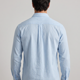 Camisa de rayas finas de corte regular – Azul