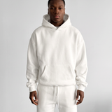 Sudadera básica oversize con capucha – Blanco