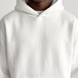 Sudadera básica oversize con capucha – Blanco