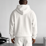 Sudadera básica oversize con capucha – Blanco