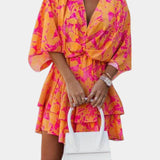 Vestido Mini con Nudo Frontal y Volantes
