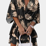 Vestido Mini con Nudo Frontal y Volantes