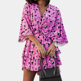 Vestido Mini con Nudo Frontal y Volantes