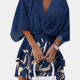 Vestido Mini con Nudo Frontal y Volantes