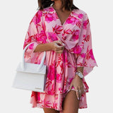 Vestido Mini con Nudo Frontal y Volantes
