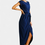 Vestido Midi Envolvente con Abertura Lateral