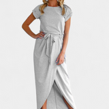 Vestido Midi Envolvente con Abertura Lateral
