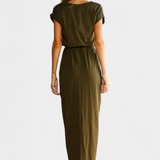 Vestido Midi Envolvente con Abertura Lateral