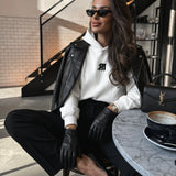 Sudadera oversize con capucha Mouse – Blanco