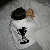 Sudadera oversize con capucha Mouse – Blanco