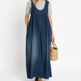 Vestido Maxi Vaquero Lavado de Tirantes