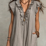 Vestido Largo Bohemio en Lino y Algodón