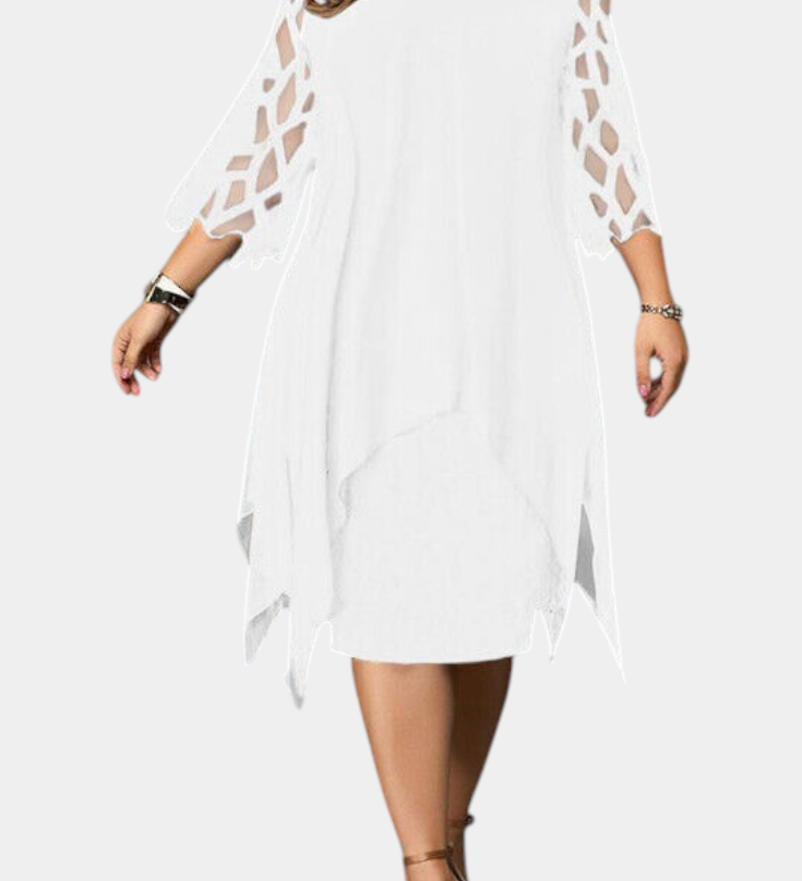 Vestido Talla Grande con Mangas de Encaje