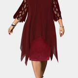 Vestido Talla Grande con Mangas de Encaje