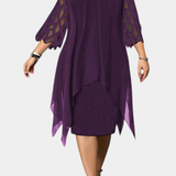 Vestido Talla Grande con Mangas de Encaje